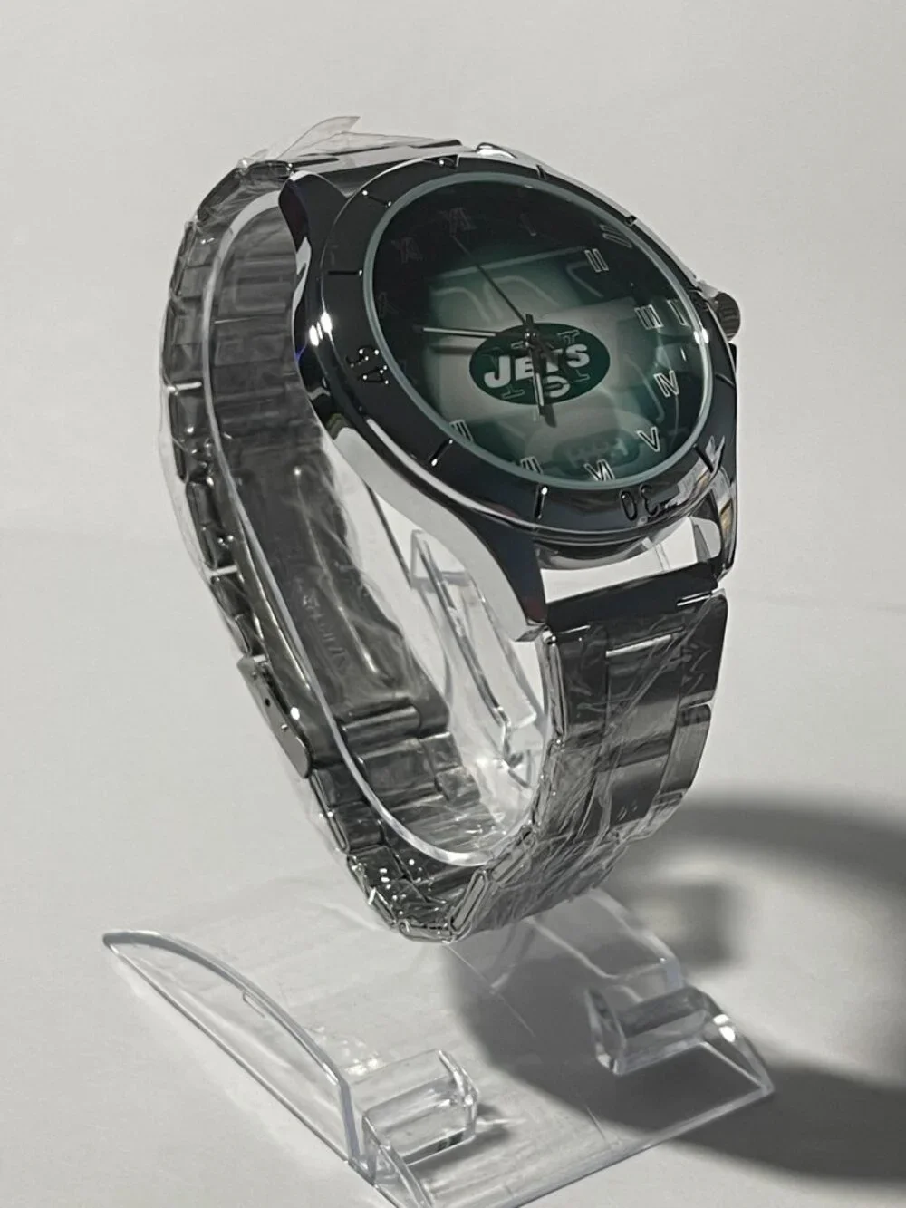 New York Jets NFL Team Logo Men's Stainless-Steel Silver Watch NEW